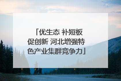 优生态 补短板 促创新 河北增强特色产业集群竞争力