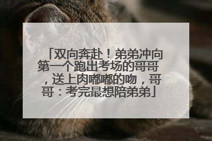 双向奔赴！弟弟冲向第一个跑出考场的哥哥，送上肉嘟嘟的吻，哥哥：考完最想陪弟弟