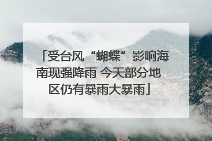 受台风“蝴蝶”影响海南现强降雨 今天部分地区仍有暴雨大暴雨