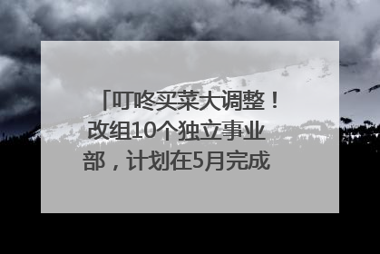 叮咚买菜大调整！改组10个独立事业部，计划在5月完成App端全面改版