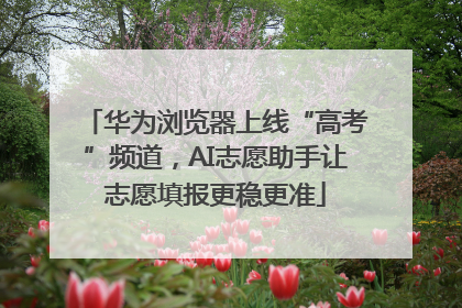 华为浏览器上线“高考”频道，AI志愿助手让志愿填报更稳更准