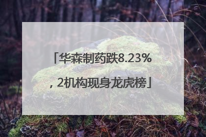 华森制药跌8.23%，2机构现身龙虎榜