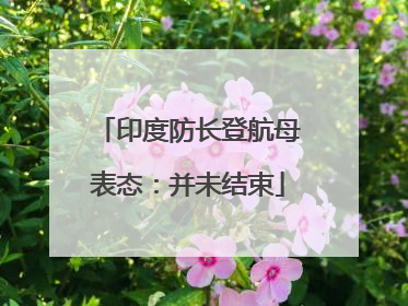印度防长登航母表态：并未结束