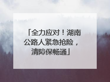 全力应对！湖南公路人紧急抢险，清障保畅通