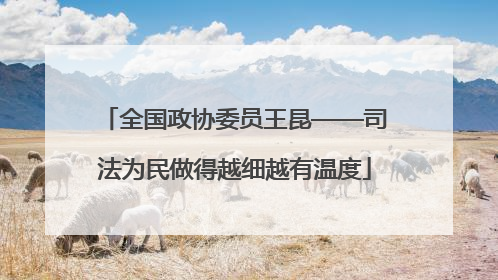 全国政协委员王昆——司法为民做得越细越有温度