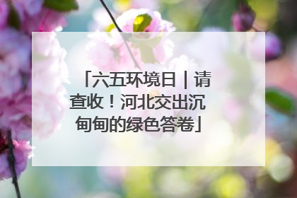 六五环境日｜请查收！河北交出沉甸甸的绿色答卷