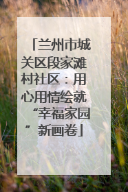 兰州市城关区段家滩村社区：用心用情绘就“幸福家园”新画卷