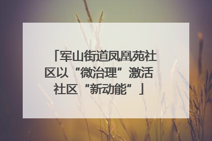 军山街道凤凰苑社区以“微治理”激活社区“新动能”