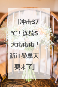 冲击37℃！连续5天雨雨雨！浙江桑拿天要来了