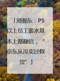 刘强东：P5以上员工薪水基本上都翻倍，“京东从没卖过假货”