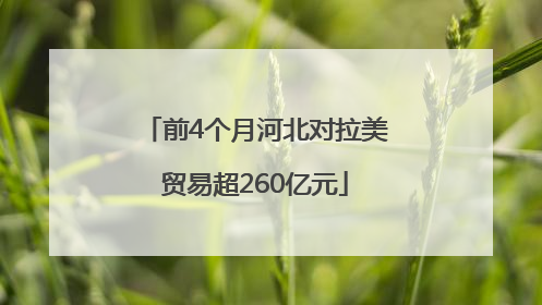 前4个月河北对拉美贸易超260亿元
