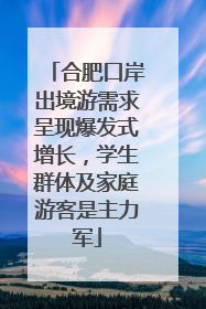 合肥口岸出境游需求呈现爆发式增长，学生群体及家庭游客是主力军