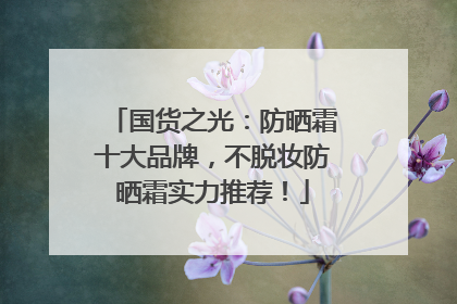 国货之光：防晒霜十大品牌，不脱妆防晒霜实力推荐！