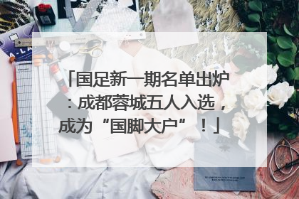 国足新一期名单出炉：成都蓉城五人入选，成为“国脚大户”！
