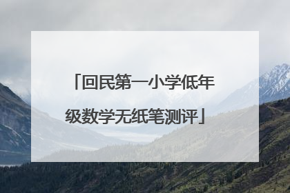 回民第一小学低年级数学无纸笔测评