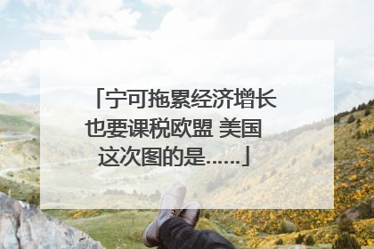 宁可拖累经济增长也要课税欧盟 美国这次图的是……