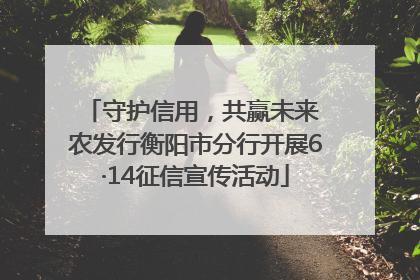 守护信用，共赢未来 农发行衡阳市分行开展6·14征信宣传活动