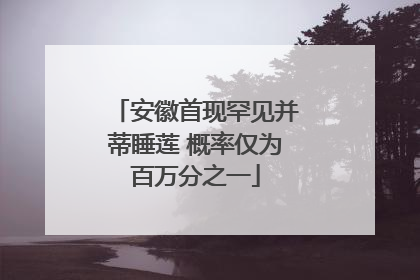 安徽首现罕见并蒂睡莲 概率仅为百万分之一