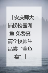 安庆师大捕捞校园湖鱼 免费宴请全校师生品尝“全鱼宴”