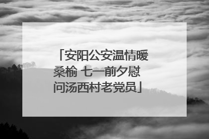 安阳公安温情暖桑榆 七一前夕慰问汤西村老党员