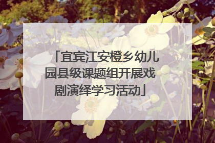 宜宾江安橙乡幼儿园县级课题组开展戏剧演绎学习活动