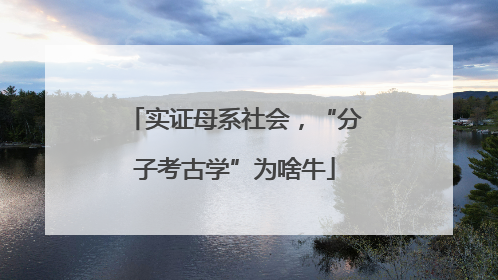 实证母系社会，“分子考古学”为啥牛