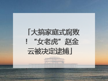 大搞家庭式腐败！“女老虎”赵金云被决定逮捕