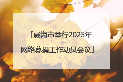 威海市举行2025年网络募捐工作动员会议