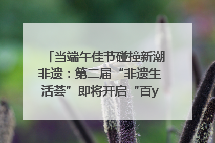 当端午佳节碰撞新潮非遗：第二届“非遗生活荟”即将开启“百young”新章