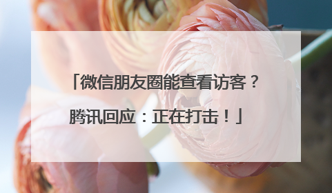 微信朋友圈能查看访客？腾讯回应：正在打击！