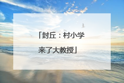 封丘：村小学来了大教授