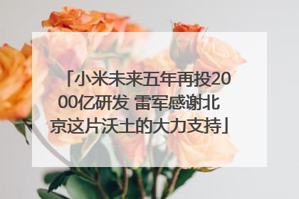 小米未来五年再投2000亿研发 雷军感谢北京这片沃土的大力支持