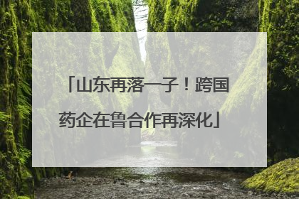 山东再落一子！跨国药企在鲁合作再深化
