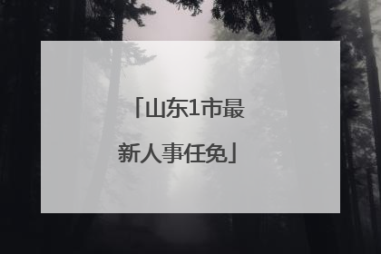 山东1市最新人事任免