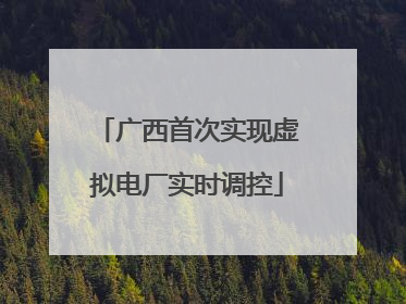 广西首次实现虚拟电厂实时调控