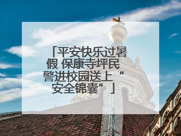 平安快乐过暑假 保康寺坪民警进校园送上“安全锦囊”