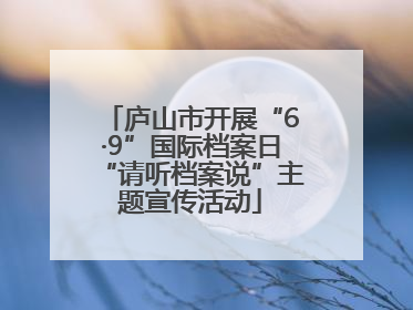 庐山市开展“6·9”国际档案日“请听档案说”主题宣传活动