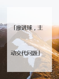 廖进球，主动交代问题