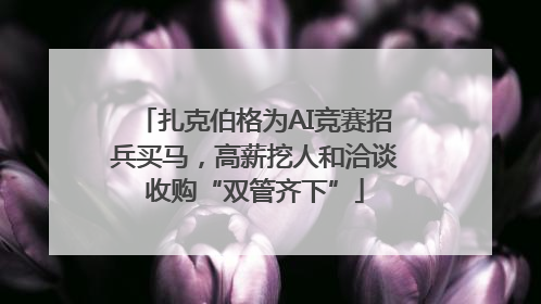 扎克伯格为AI竞赛招兵买马，高薪挖人和洽谈收购“双管齐下”