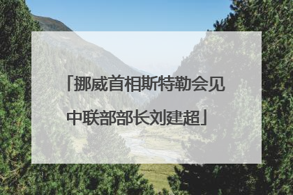 挪威首相斯特勒会见中联部部长刘建超