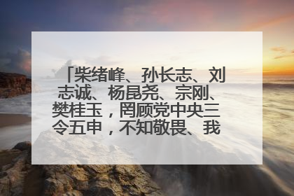 柴绪峰、孙长志、刘志诚、杨昆尧、宗刚、樊桂玉，罔顾党中央三令五申，不知敬畏、我行我素、肆意妄为！