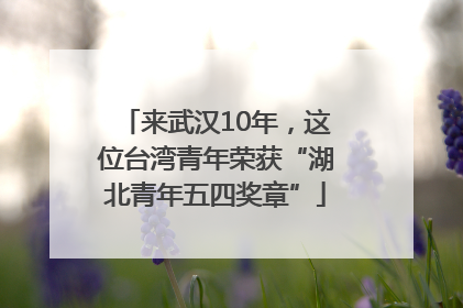 来武汉10年，这位台湾青年荣获“湖北青年五四奖章”