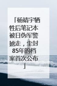 杨靖宇牺牲后笔记本被日伪军警掳走，尘封85年的档案首次公布