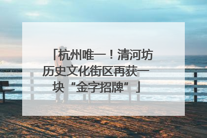 杭州唯一！清河坊历史文化街区再获一块“金字招牌”