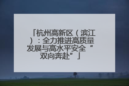 杭州高新区（滨江）：全力推进高质量发展与高水平安全“双向奔赴”