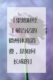 果然财经丨破百亿的德州体育消费，是如何长成的