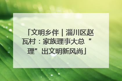 文明乡伴｜淄川区赵瓦村：家族理事大总“理”出文明新风尚