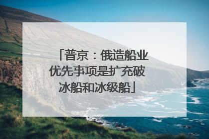 普京：俄造船业优先事项是扩充破冰船和冰级船