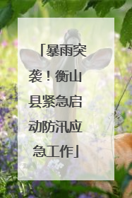 暴雨突袭！衡山县紧急启动防汛应急工作