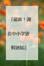 最新！湖北中小学放假通知